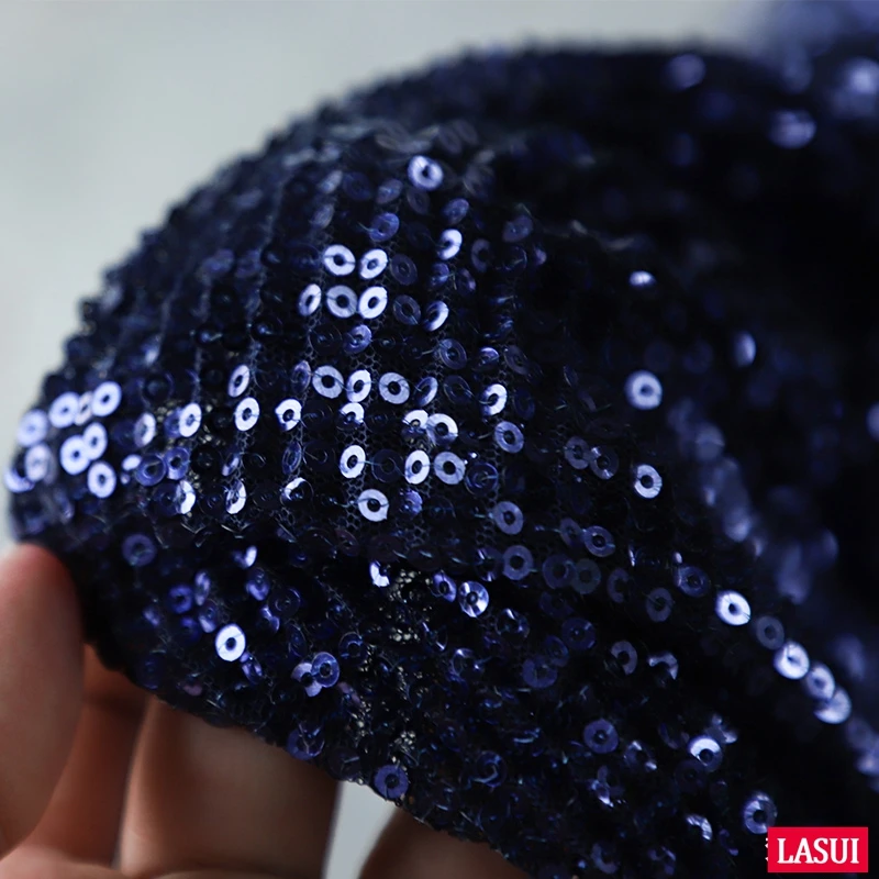 LASUI Новинка 1 ярд = шт. W0130 синее шифрование блесток свадебное вечернее платье