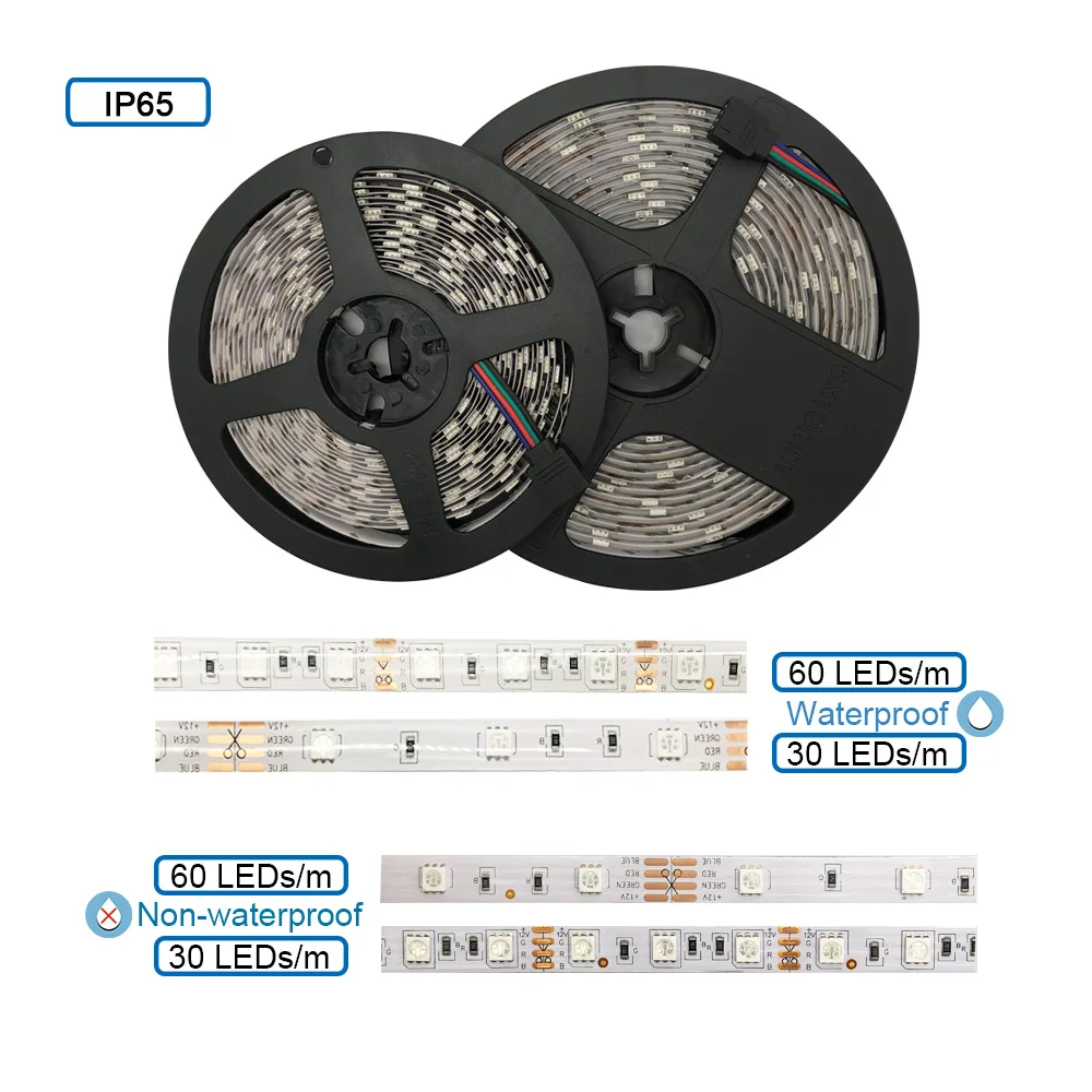 Светодиодная ИК лента IP65 SMD 5050 30 60leds 12В DC Водонепроницаемая не водонепроницаемая