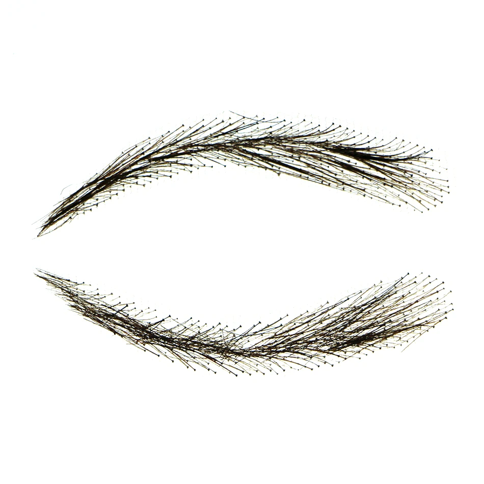 Плоские прямые брови прямо брови-гоу-гоу с 100% ручной человеческие волосы арочные