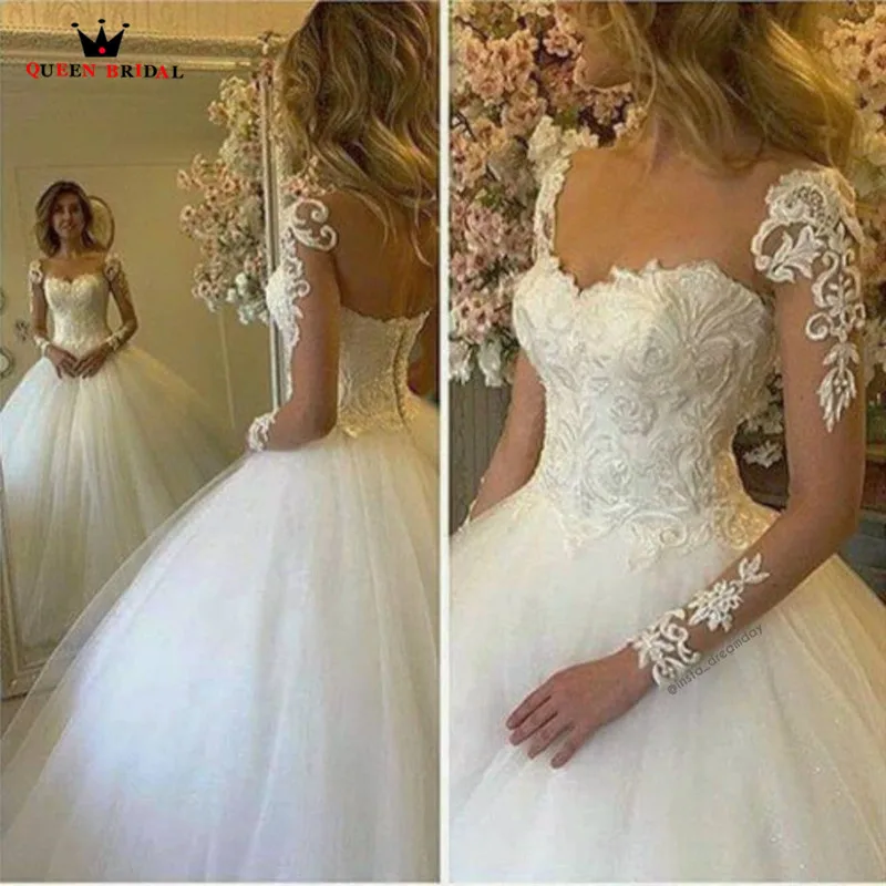

QUEEN BRIDAL 2022 New Wedding Dresses Ball Gown Ruffle Tulle Lace Cheap Formal Wedding Gowns Vestido De Noiva Bridal Gowns JW96