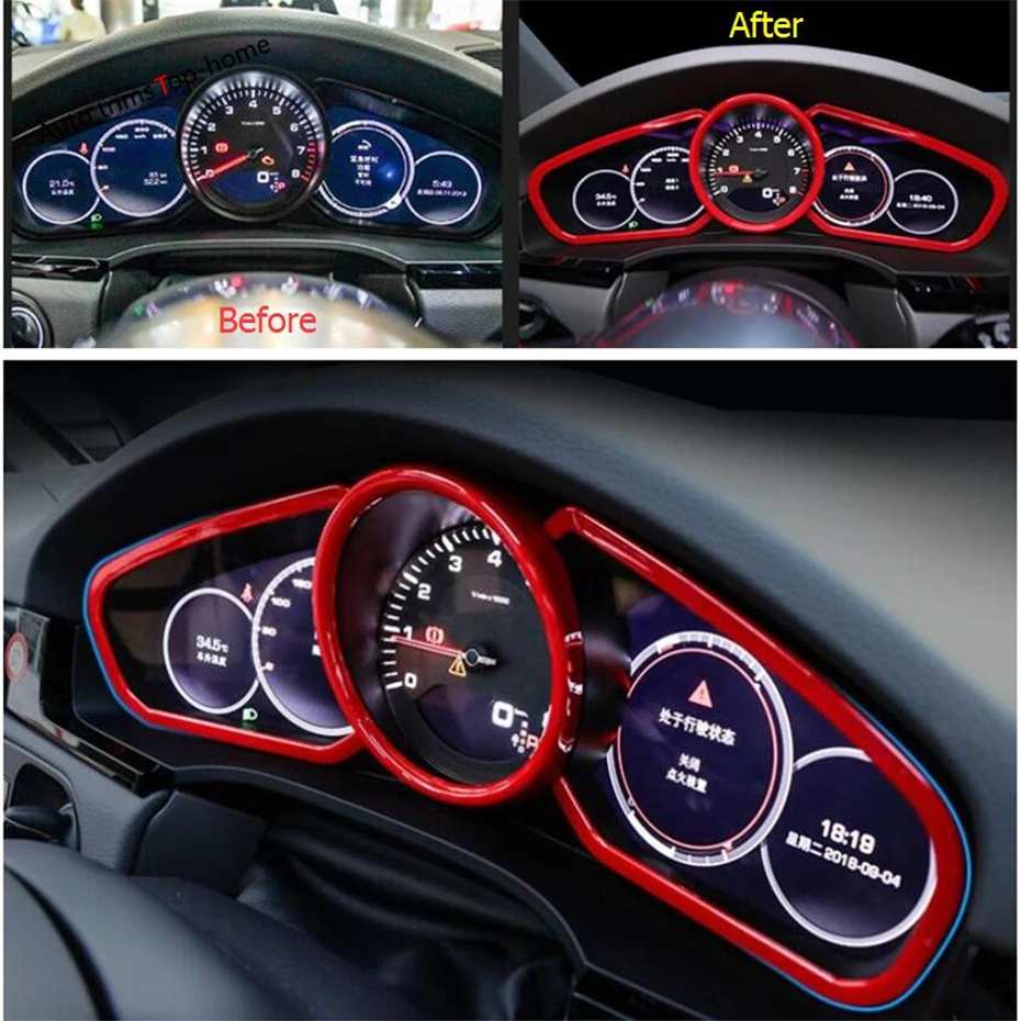 Yimaautotrims матовая/красная/углеволоконная внутренняя отделка для Porsche Cayenne 2018 2019 2020