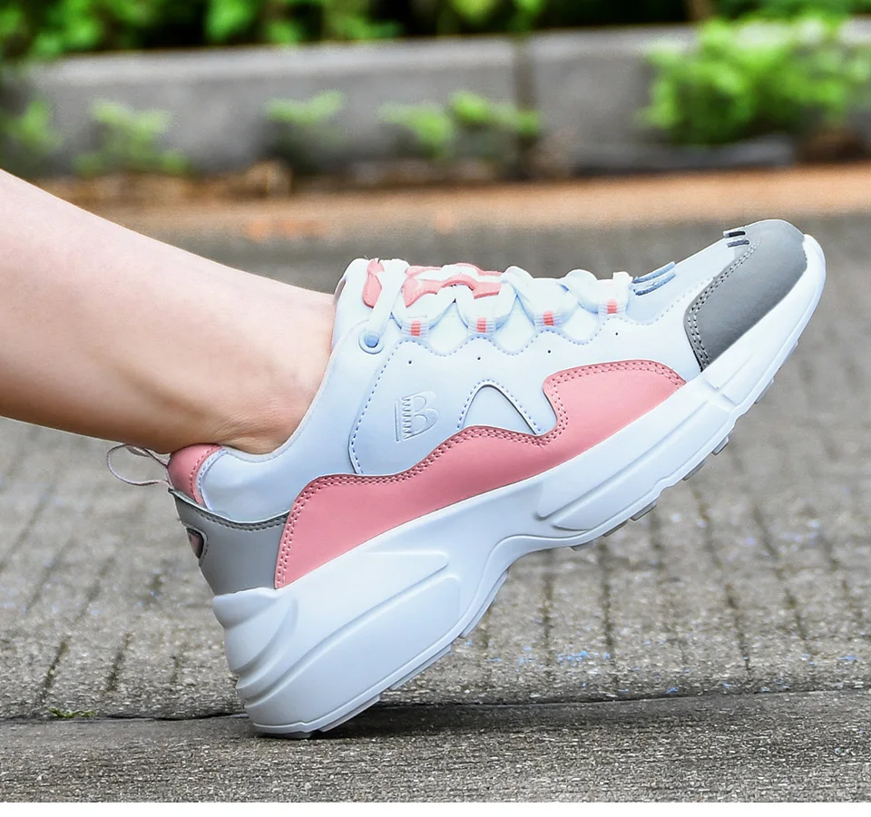 BONA New Fashion Style Platform Sneakers Ladies Brand Chunky Causal Shoes Woman Leather Leisure Shoes Chaussure Femme Comfy