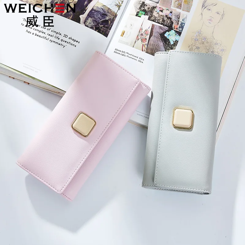 Weichen искусственная кожа Длинный кошелек клатч долго HASP Для женщин бумажника