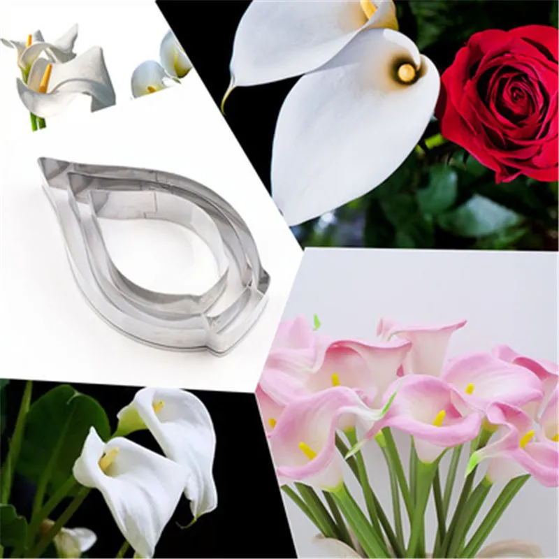 Форма для тортов Calla Lily Flower инструмент фондана украшения печенья из нержавеющей