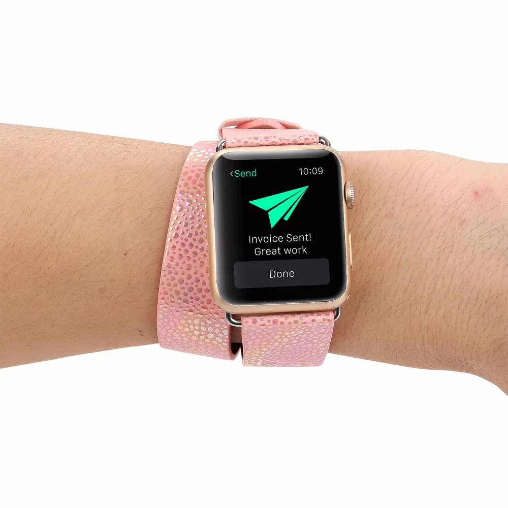 Ремешок из натуральной кожи для Apple iWatch Double Tour 38 42 мм|Ремешки часов| |
