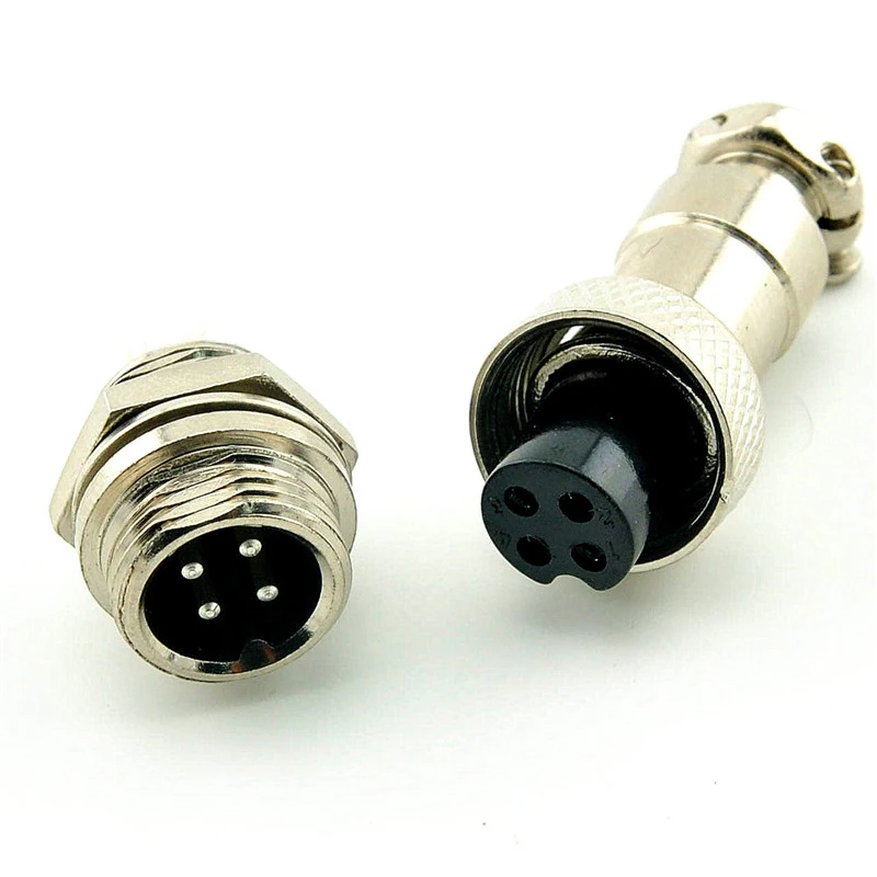 

10pcs/lot 4PIN 12mm gx12-4 plug cable connector plug and socket