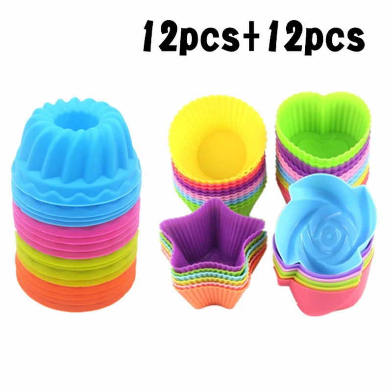 Бесплатная доставка 12 шт. силиконовые продукты питания Круглые для маффинов