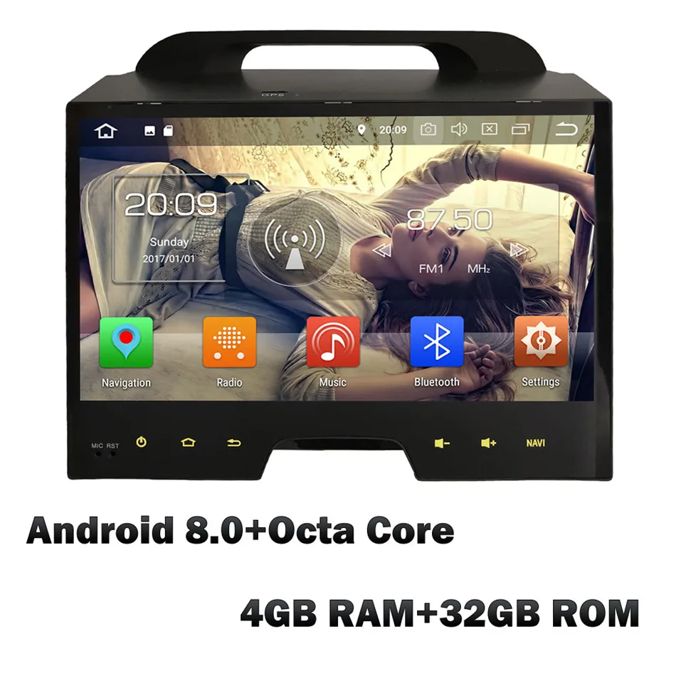 KLYDE 10," ips Восьмиядерный 4G wifi Android 8,0 7 4 ГБ ОЗУ+ 32 ГБ Автомобильный DVD мультимедийный плеер Радио стерео для Kia Sportage R 2010 - Цвет: Android 8 x 4GB RAM