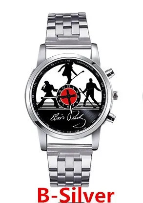 Новые модные стальные часы Elvis Presley мужские роскошные кварцевые наручные акция