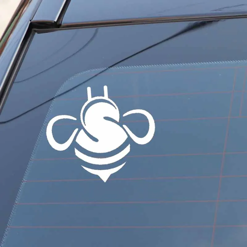 

YJZT 15.4CM*13.7CM Car Sticker Decals Abstract Bee Vinyl Black/Silver C19-0087