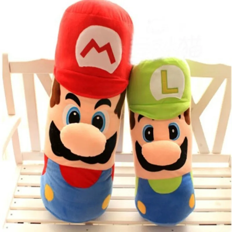 Супер Marie Bros милая плюшевая игрушка Mario подушка 50 см красного или зеленого цвета |