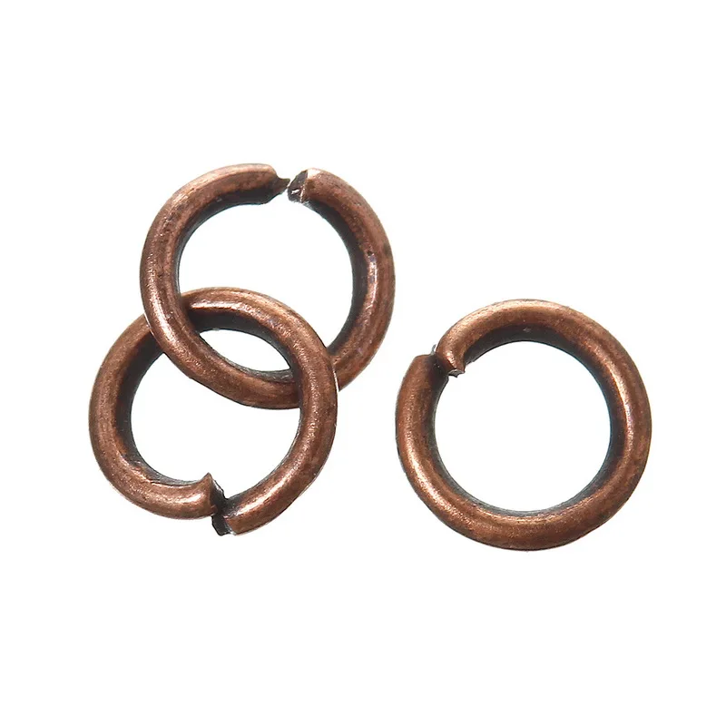DoreenBeads Открытые Кольца из сплава Круглые античные медные кольца диаметр 6 мм (2/8
