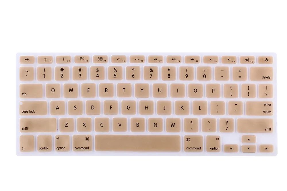 Metallic Gold 1 наклейка на ПК цветок Радуга Силиконовая Клавиатура США Крышка клавиатуры протектор кожи для Apple Mac Macbook Pro 13 15 17 Air 13 retina 13 - Цвет: Metallic Gold