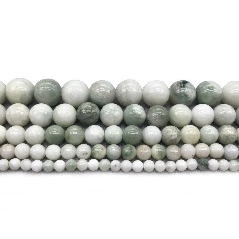 

New Natural Stone Beads Green White Chalcedony Stone Round Beads for Jewelry Making DIY 4/6/8/10/12mm Diy Bracelet