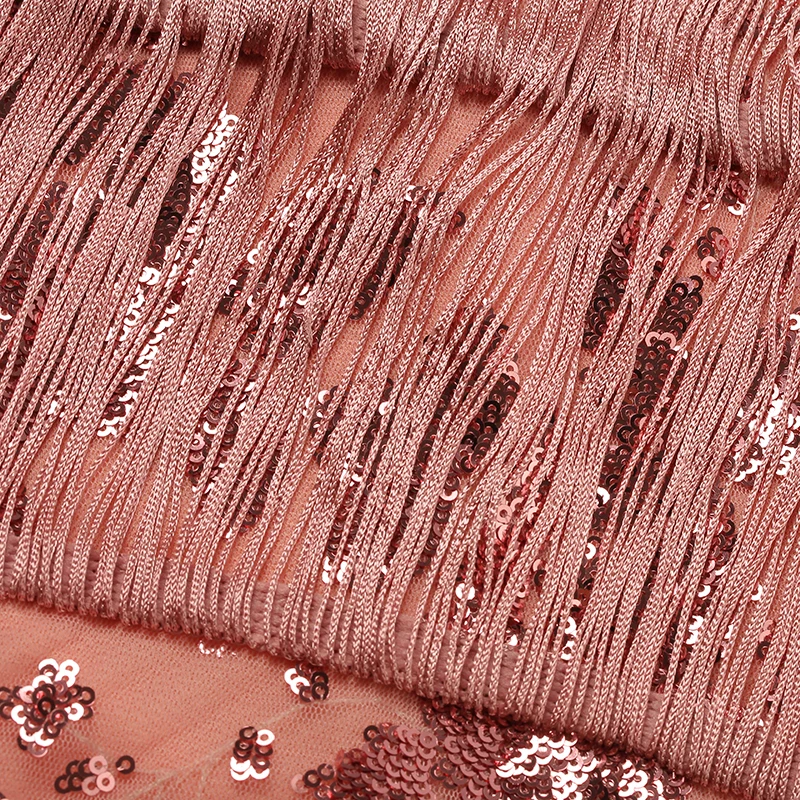 Женское платье с блестками и кисточками Parthea летнее розовое вечерние 2018 платья