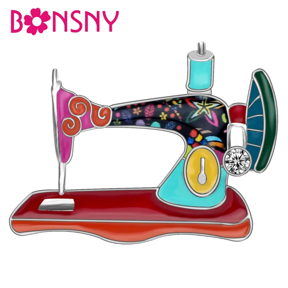 Броши Bonsny из эмалированного сплава Стразы для швейной машины булавка ювелирные