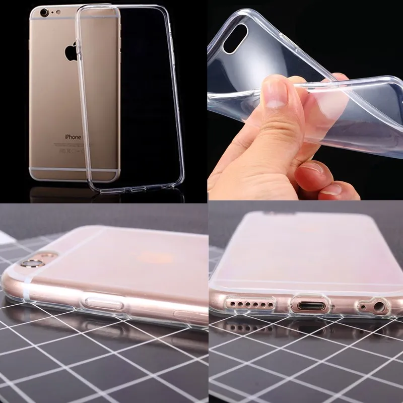 Ultra Thin Transparent TPU Case For iPhone 8 7 Plus Clear Silicone Full Soft Cover XR XS MAX 6 6S 5S SE 5 Capa |