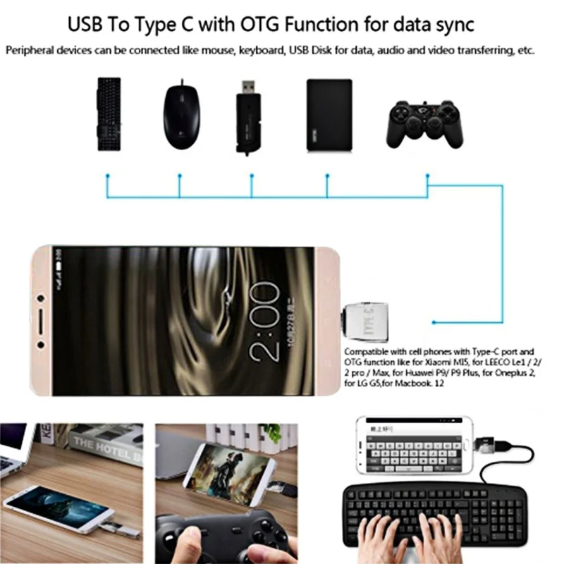 Набор металлических адаптеров USB Type-C WZOG Переходник на Type C OTG адаптер для
