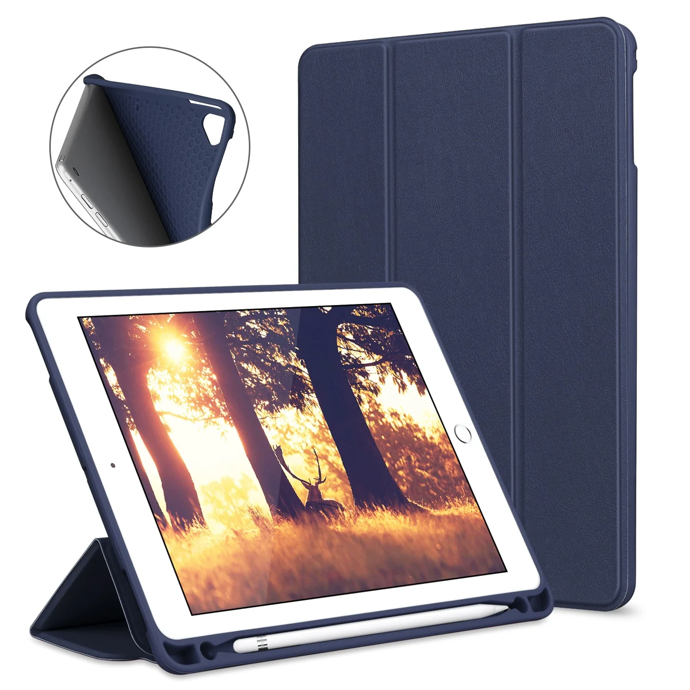 Смарт-чехол GOOJODOQ для iPad 9,7 Pro 9,7 с держателем карандаша, силиконовый мягкий чехол для iPad Air 2 Air 1 6th Gen, чехол Funda