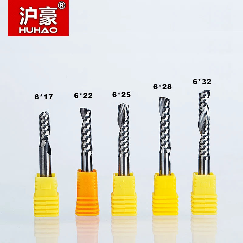 

1pc 6mm Single Flute Spiral Cutter router bit CNC end mill For Acrylic carbide milling cutter cnc tools Machine Accessories