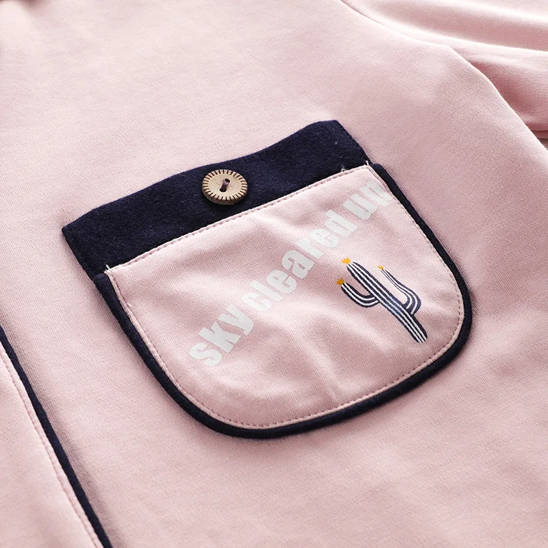 Осень стежка Для женщин пижамный комплект с длинным рукавом v образным вырезом