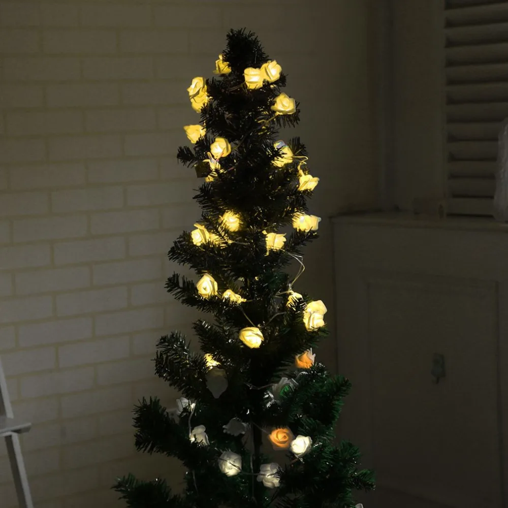 Wedding white Roses LED String Lights 1.2m 10 LEDs Best Gift for Birthday Party Events Christmas Decoration Lightings Casamento | Лампы и