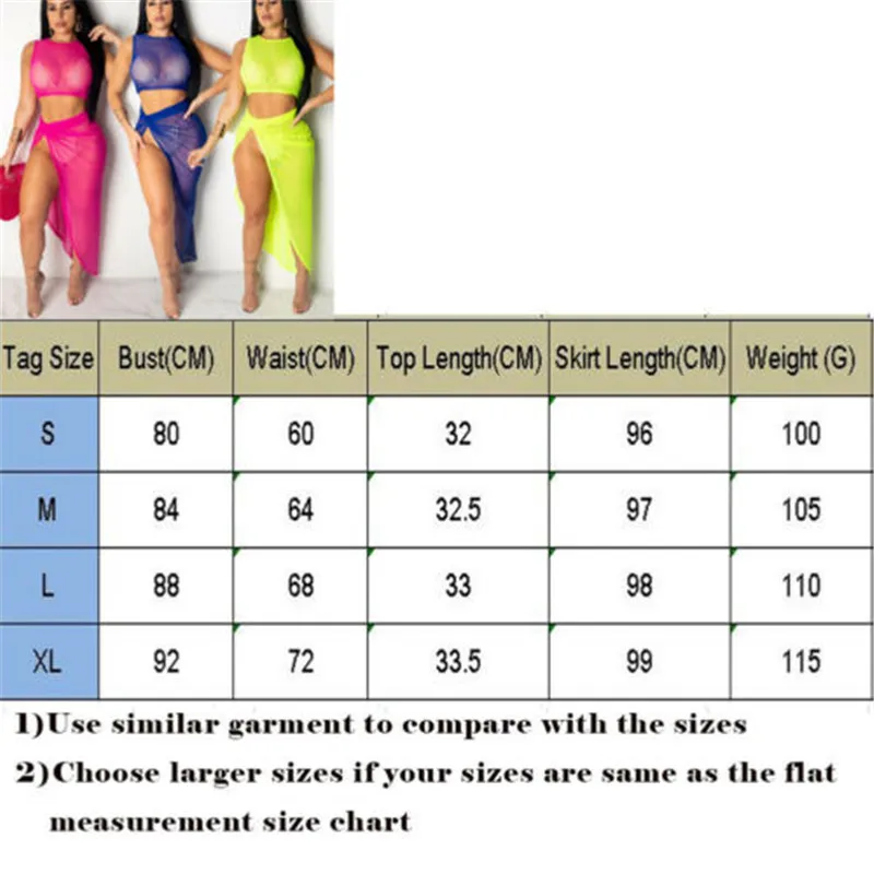 Женская прозрачная сетчатая накидка Топ/юбка 2 шт. пляжная одежда укороченный топ