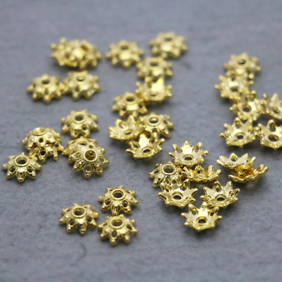 100PCS Fittings for Accessory Snap button Metal Gold-Color DIY Separator beads 8mm Machining metal parts Jewelry Making Design | Украшения