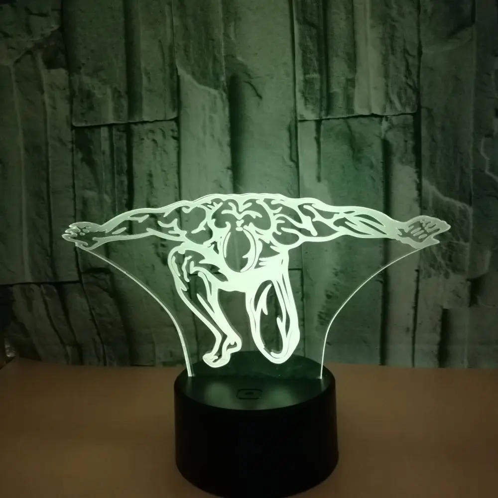 Фитнес упражнения 3d Led свет 7 цветов Изменение подарок на день рождения Ночник