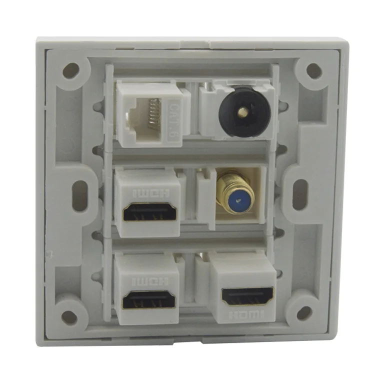 3 X HDMI F головное ТВ CAT6 RJ45 Toslink волоконная аудио Настенная пластина с разъемом Мама