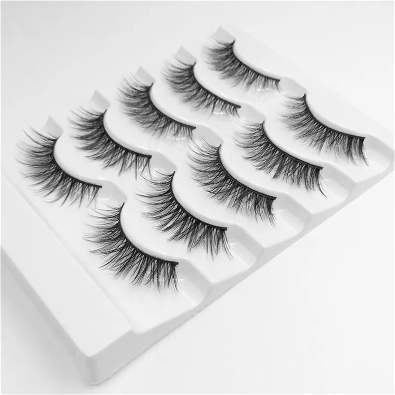 

5 pairs Handmade 3D Water Mink False Eyelashes Cross Messy Dense Natural Eye Lashes Stage Makeup False Eyelashes 2019 New