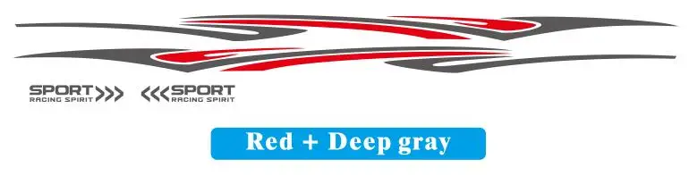 Deep Gray- Red Гоночный спортивный стикер в полоску для тела автомобиля с поясными линиями для Mitsubishi ASX Outlander 2011- автомобильные водонепроницаемые наклейки - Название цвета: Deep Gray- Red