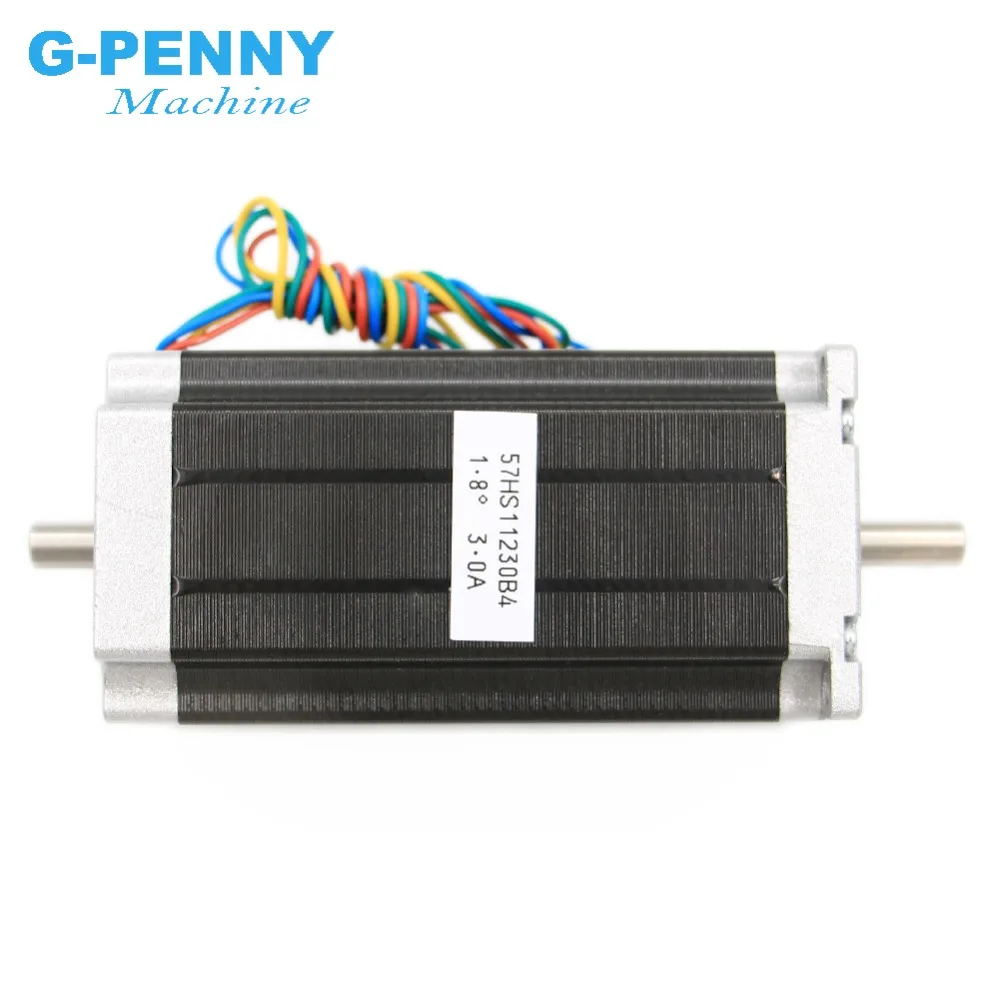 CNC NEMA23 шаговый двигатель 57x112 мм 4-свинец 3A 3N. М двойной вал 112 мм 428Oz-in для 3D принтер для гравировальный станок с ЧПУ, фрезерный станок с ЧПУ