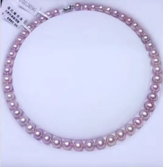 

Серьги AAA9-10mm round south sea Лавандовый жемчуг серебряные 925s