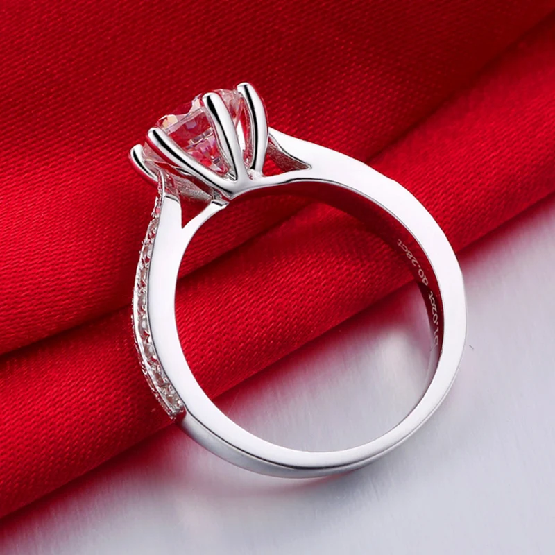 ULEX серебряное кольцо 1-4ct геометрическое 925 пробы Серебряное блестящее