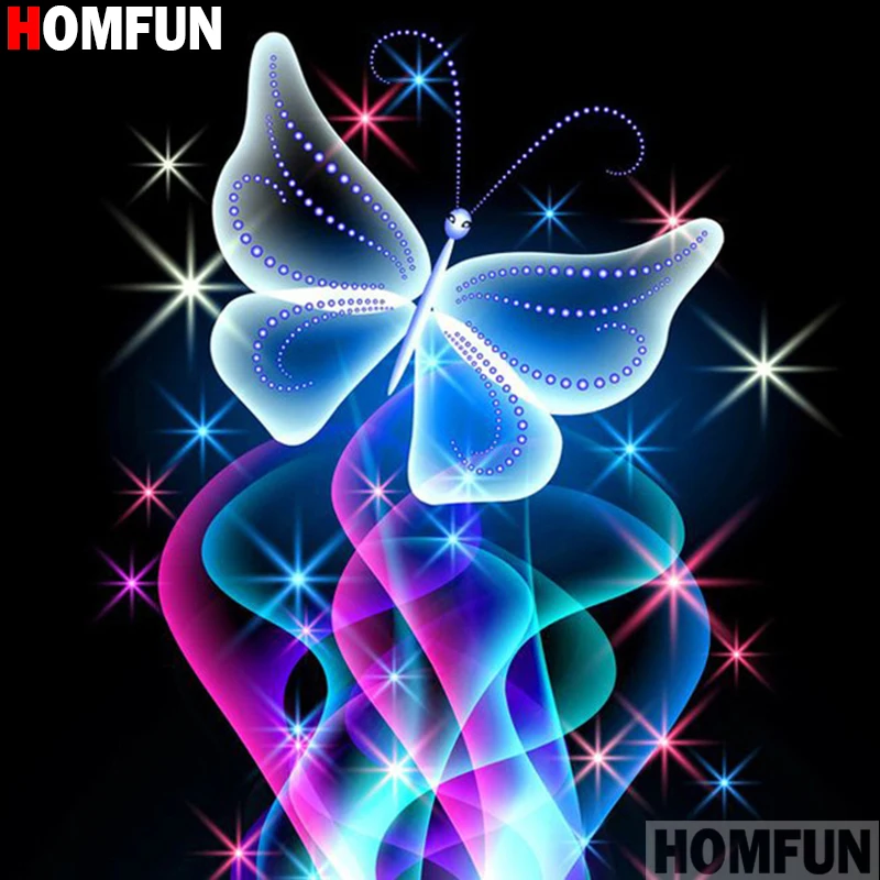 Алмазная живопись HOMFUN A18306 Бабочка пейзаж вышивка крестиком