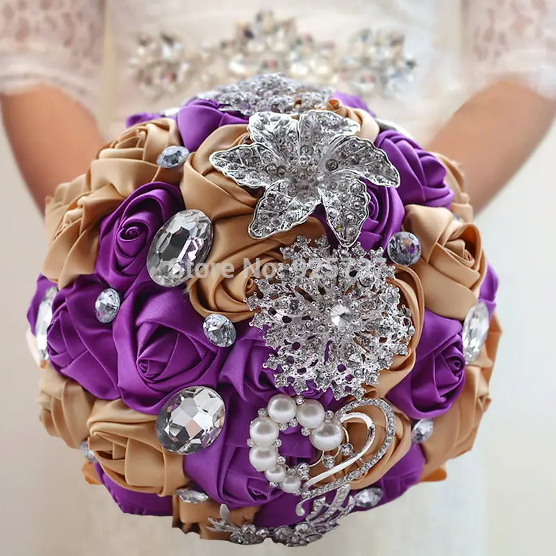 Букет mariage ручной работы 6 цветов атласная роза свадебный цветок букет горный