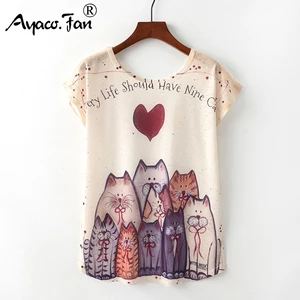 Футболка женская с принтом животных в стиле харадзюку