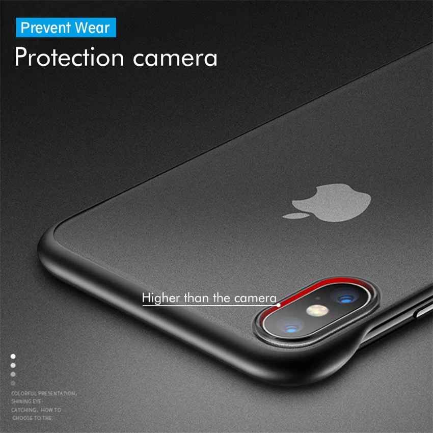 Frameless Matte Case For iPhone 7 8 6 6s Plus Transparent Hard PC Cover for X XS Max XR With Finger Ring Lanyard Cases |