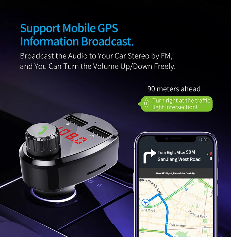 CDEN Автомобильный mp3 музыкальный плеер Bluetooth ресивер FM-передатчик двойной зарядное устройство usb u-диск, tf-карта, музыкальный плеер Bluetooth автомобильный набор, свободные руки