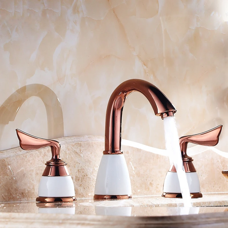 Роскошные 3 предмета Комплект кран Ванная комната смеситель для ванной комнаты