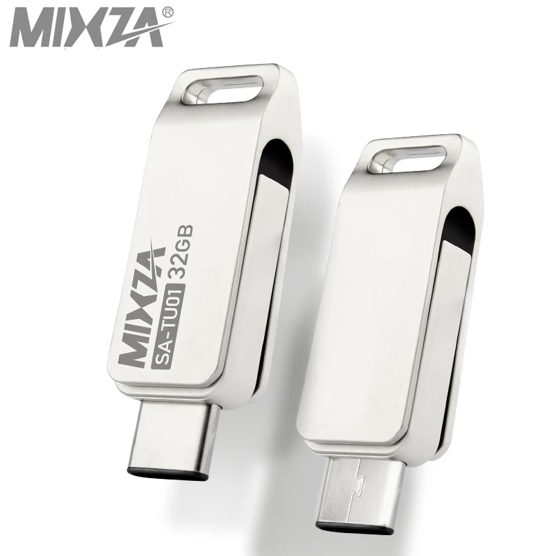 Mixza 64 ГБ USB3.0 Тип C USB Flash Drive 32 OTG двойной разъем флешки мини Stick 16 Телефон накопитель