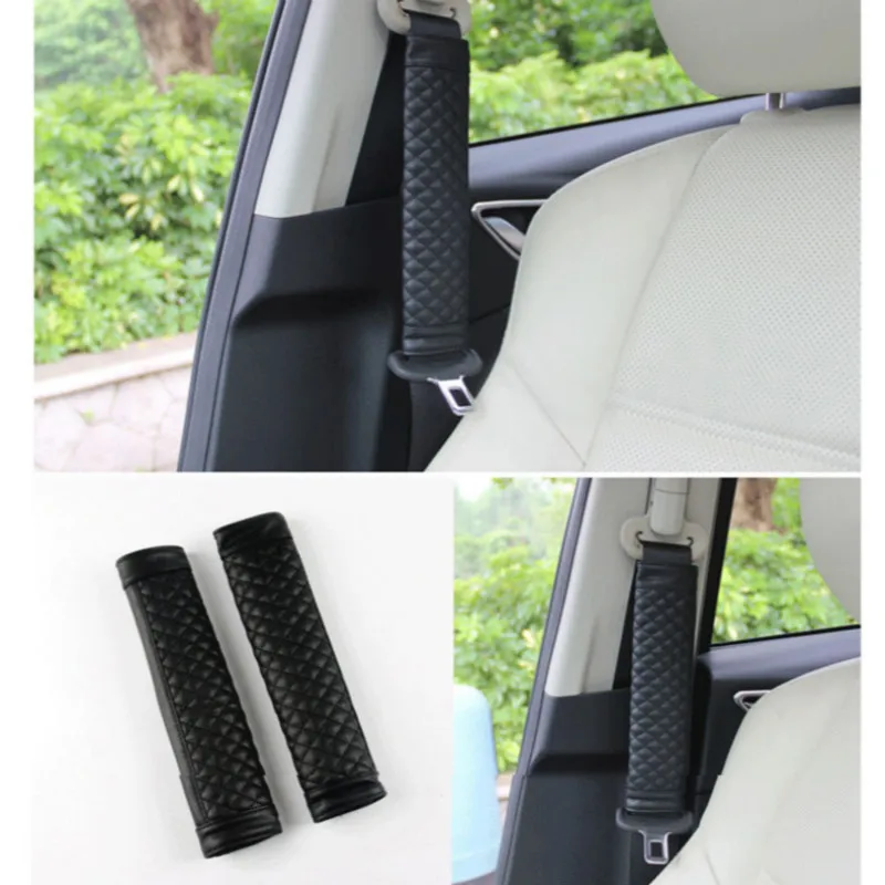 

2PCS For Mercedes Benz W201 GLA W176 CLK W209 W202 W220 W204 W203 W210 W124 W211 W222 Leather seat safety belt Cover Accessories