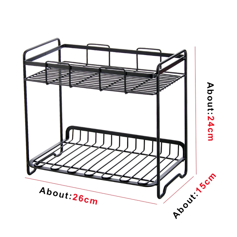 2 слойная железная стойка для хранения специй держатель приправ корзина