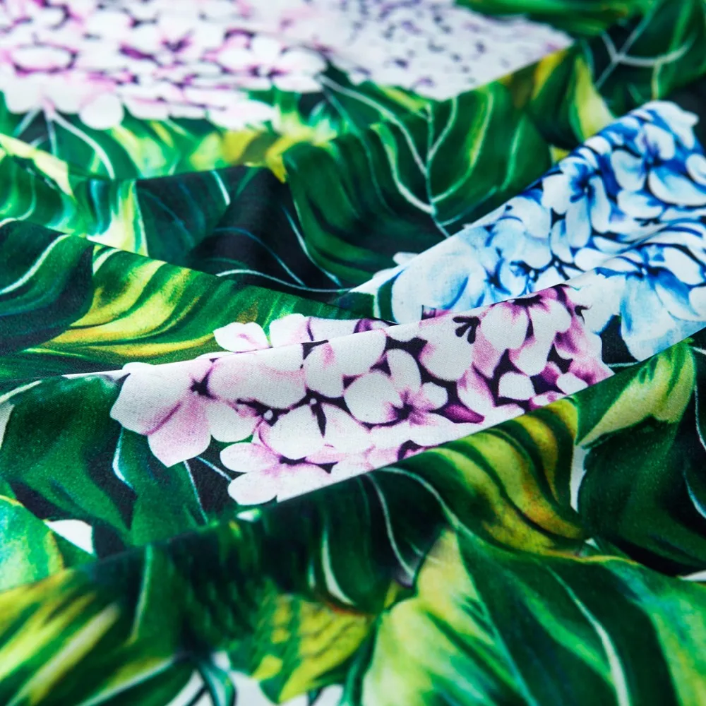 Модная шифоновая ткань с полным узором искусственный шелк сатин цветочный