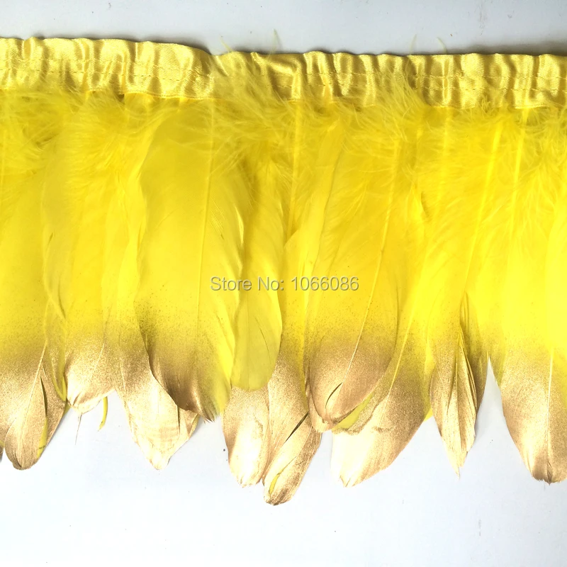 2 ярда/партия золотистые окраски размеры 15 20 см|feather fringe|goose feathersfeathers trim fringe |