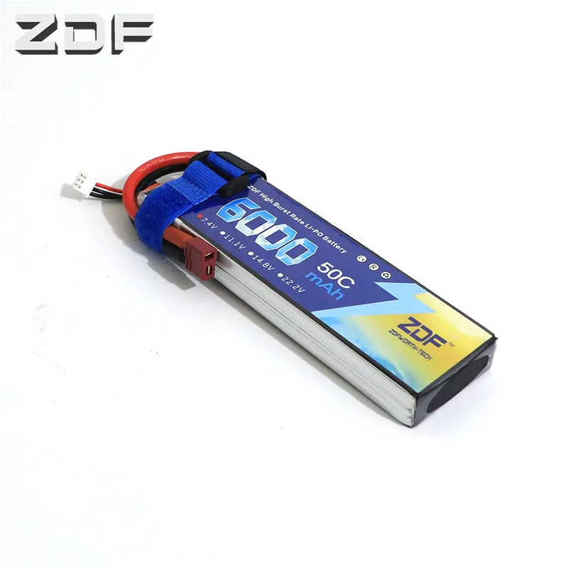 Аккумулятор ZDF RC LiPo 7 4 в 6000 мАч 50C 100C 2S аккумулятор для вертолета квадрокоптера