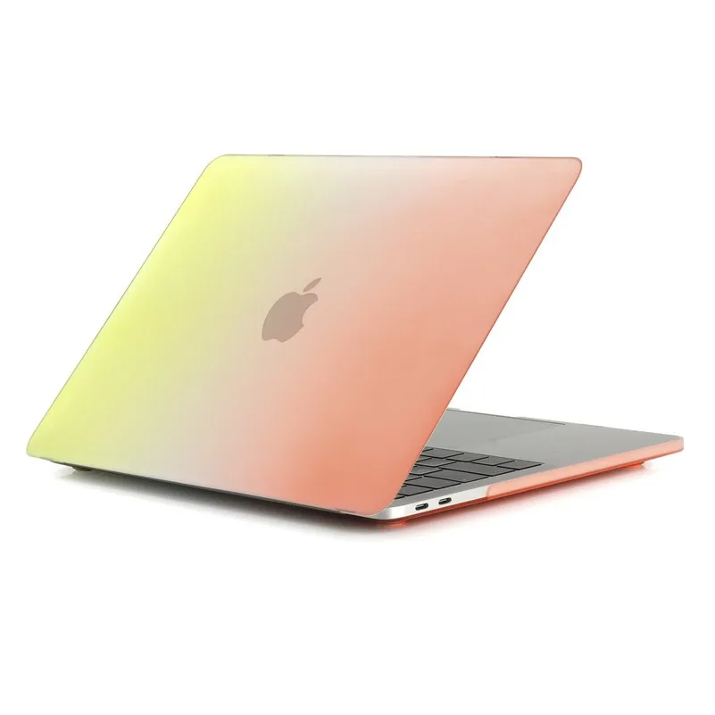 Тонкий цветной чехол для ноутбука Macbook Air 13 A1466 Радужный жесткий защитный из ПВХ