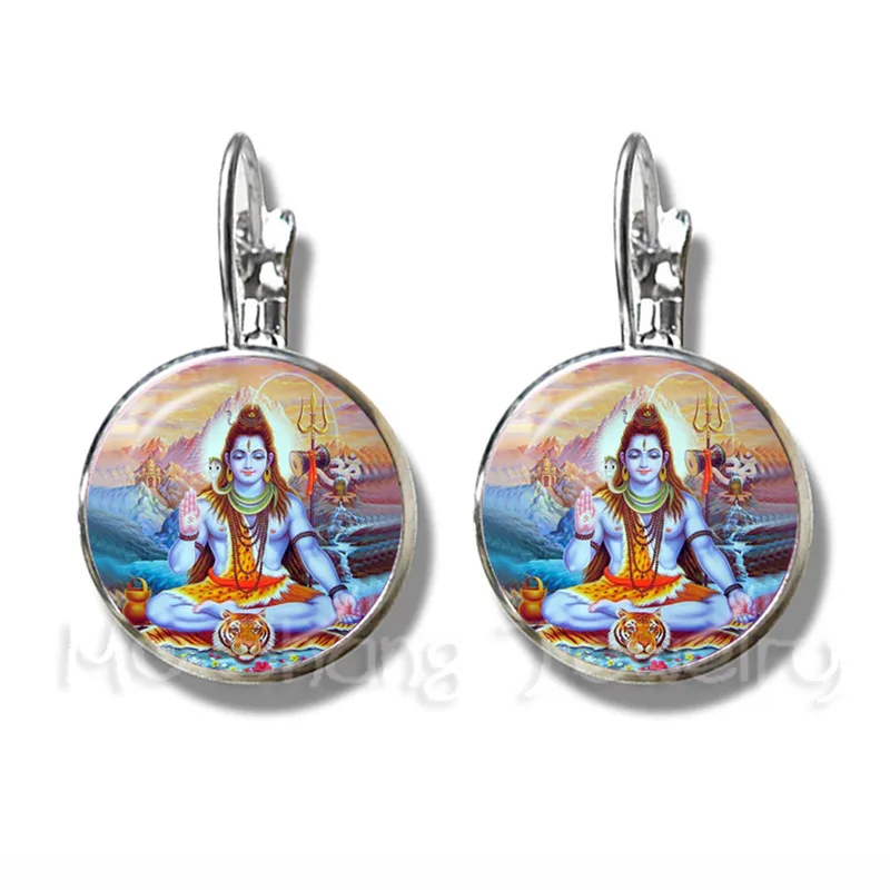 Классические индийские серьги God Brahma Vishnu ювелирные изделия Lord Shiva 16 мм стекло