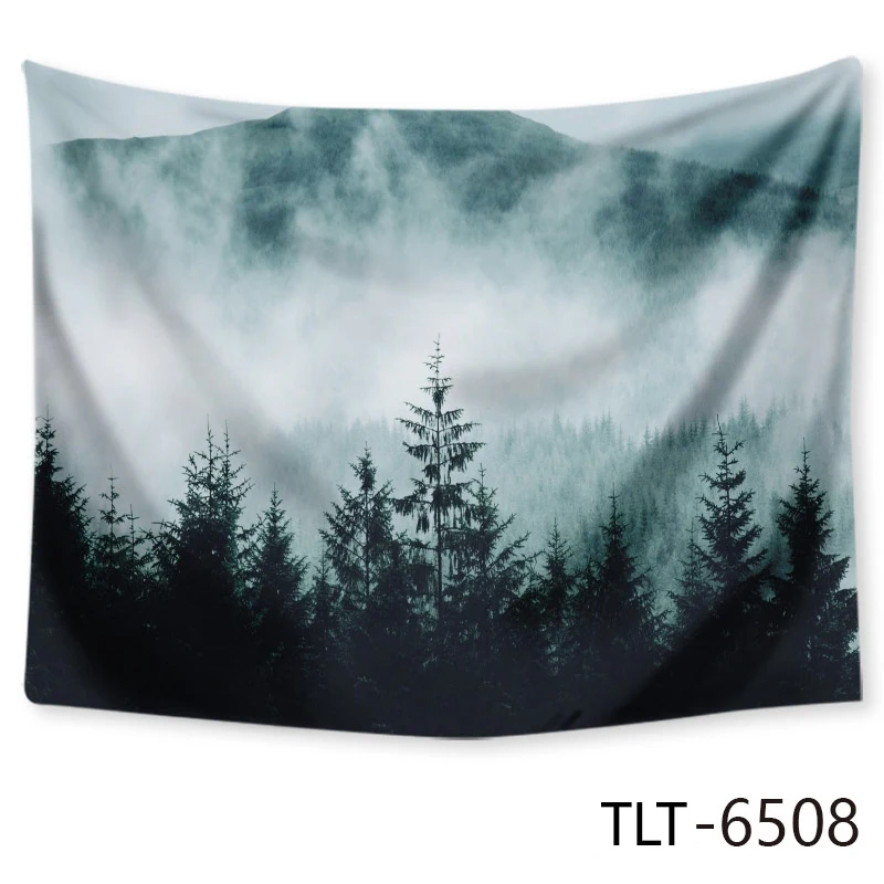 TLT6508 Mountains Bird Animal Tapestry Wall Carpet Cloth Hanging Leaf Home Decor Beach Mat Printing Polyester Living Room Mat - Цвет: TLT6508